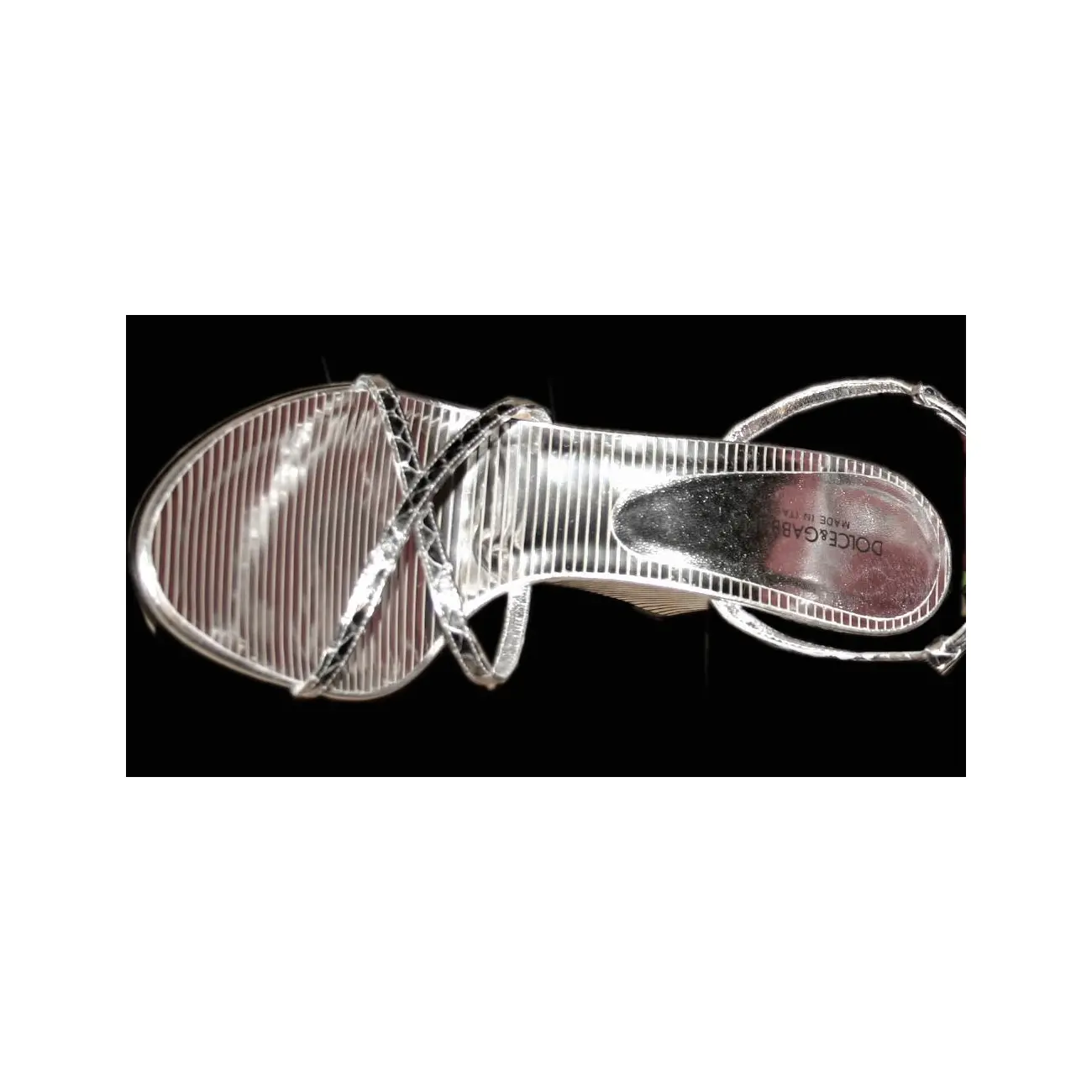 Dolce & Gabbana D&G HIGH HEELS Keil Sandalette Wedges Lederschuhe Schuhe Silber 37,5 Hotsell