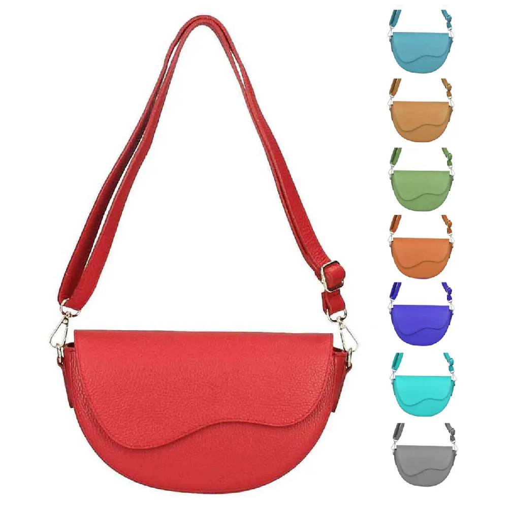 OBC MADE IN ITALY DAMEN LEDER TASCHE Saddle Bag Satteltasche Schultertasche Ledertasche Umhängetasche Brusttasche Cross Over Body