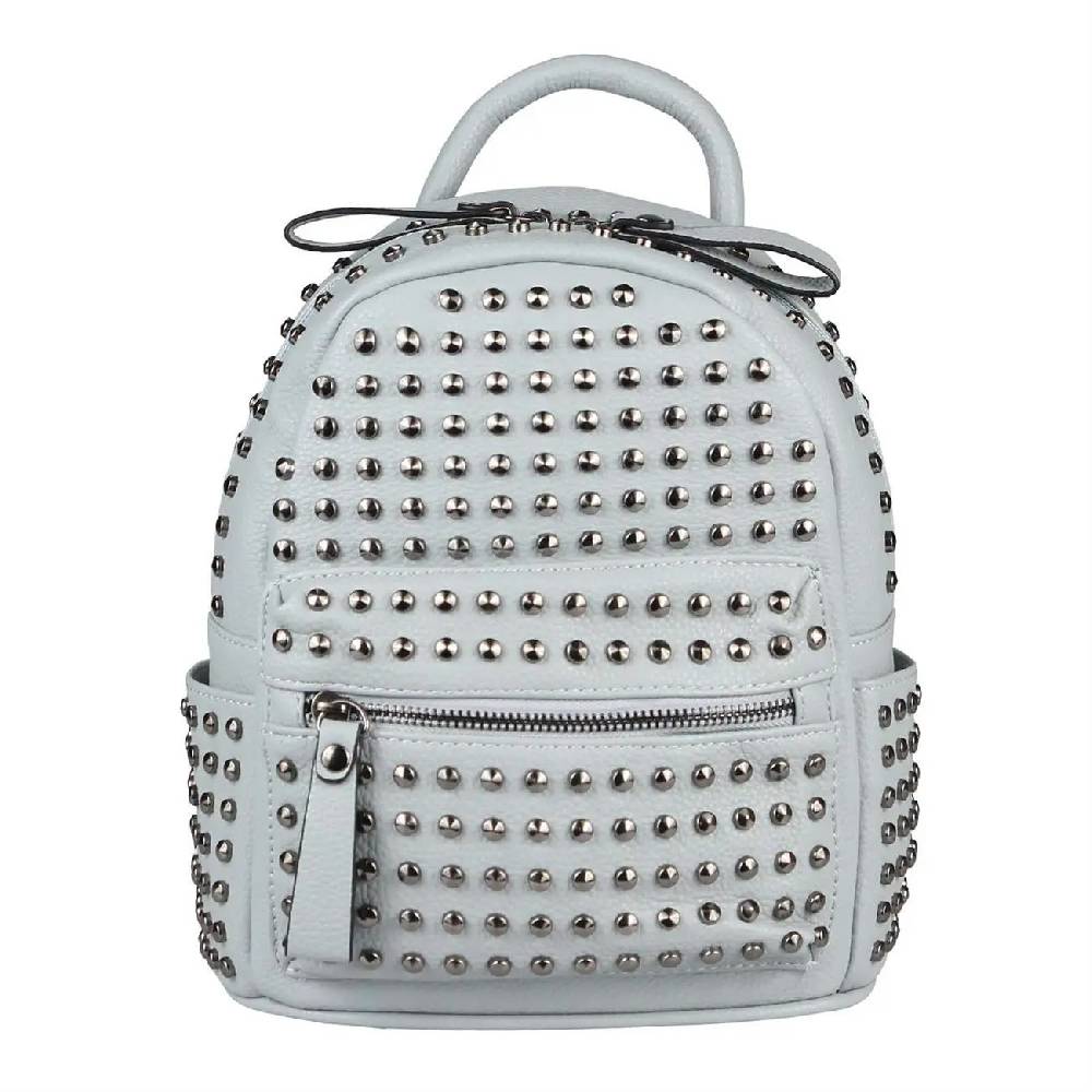 DAMEN NIETEN RUCKSACK TASCHE Cityrucksack Stadtrucksack Metallic Backpack Schultertasche Handtasche Umhängetasche Shopper Daypack Blitzverkäufe