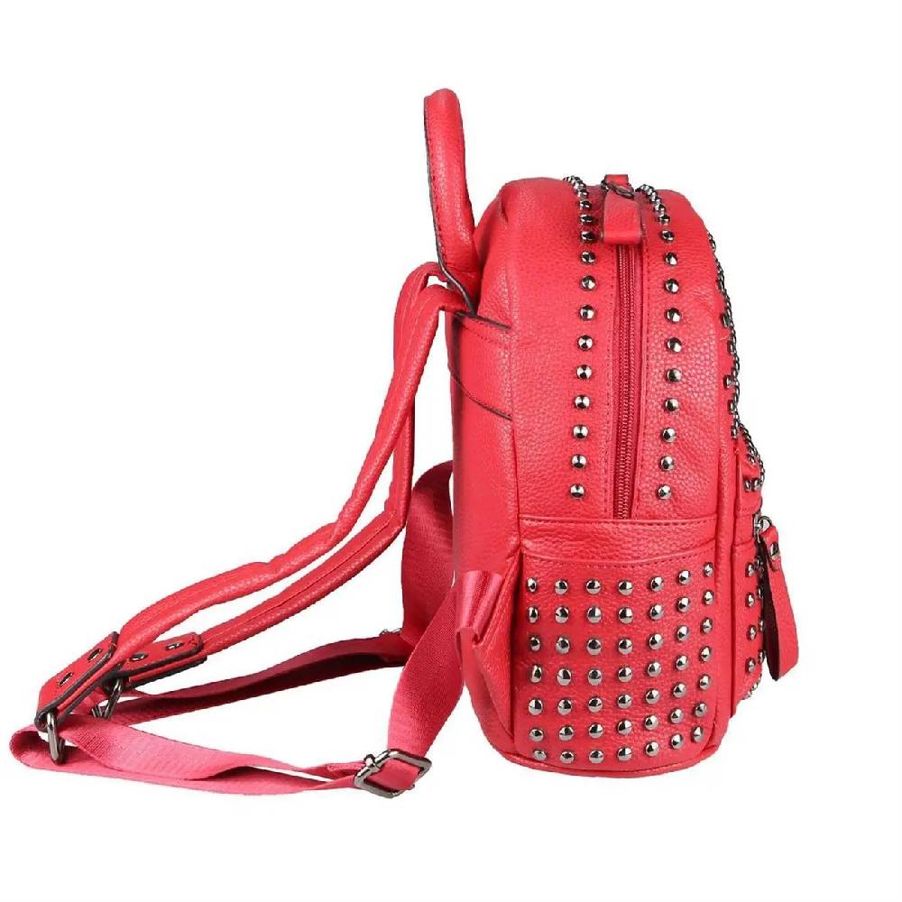 DAMEN NIETEN RUCKSACK TASCHE Cityrucksack Stadtrucksack Metallic Backpack Schultertasche Handtasche Umhängetasche Shopper Daypack Blitzverkäufe