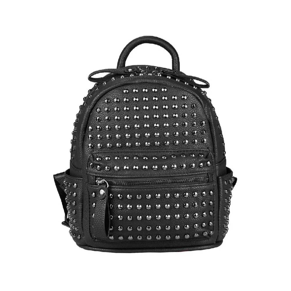DAMEN NIETEN RUCKSACK TASCHE Cityrucksack Stadtrucksack Metallic Backpack Schultertasche Handtasche Umhängetasche Shopper Daypack Blitzverkäufe
