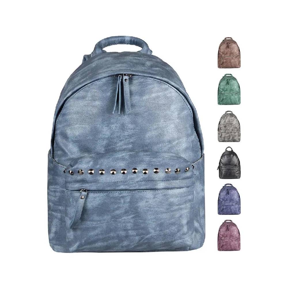 DAMEN RUCKSACK TASCHE Cityrucksack Stadtrucksack Nieten Backpack Schultertasche Handtasche Umhängetasche Shopper Daypack Freizeit Urlaub