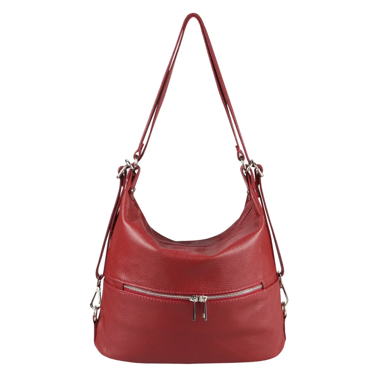 OBC Made in Italy DAMEN echt LEDER 2in1 Handtasche Rucksack Schultertasche CityRucksack Stadtrucksack BackPack Lederrucksack Daypack Ledertasche Auslauf