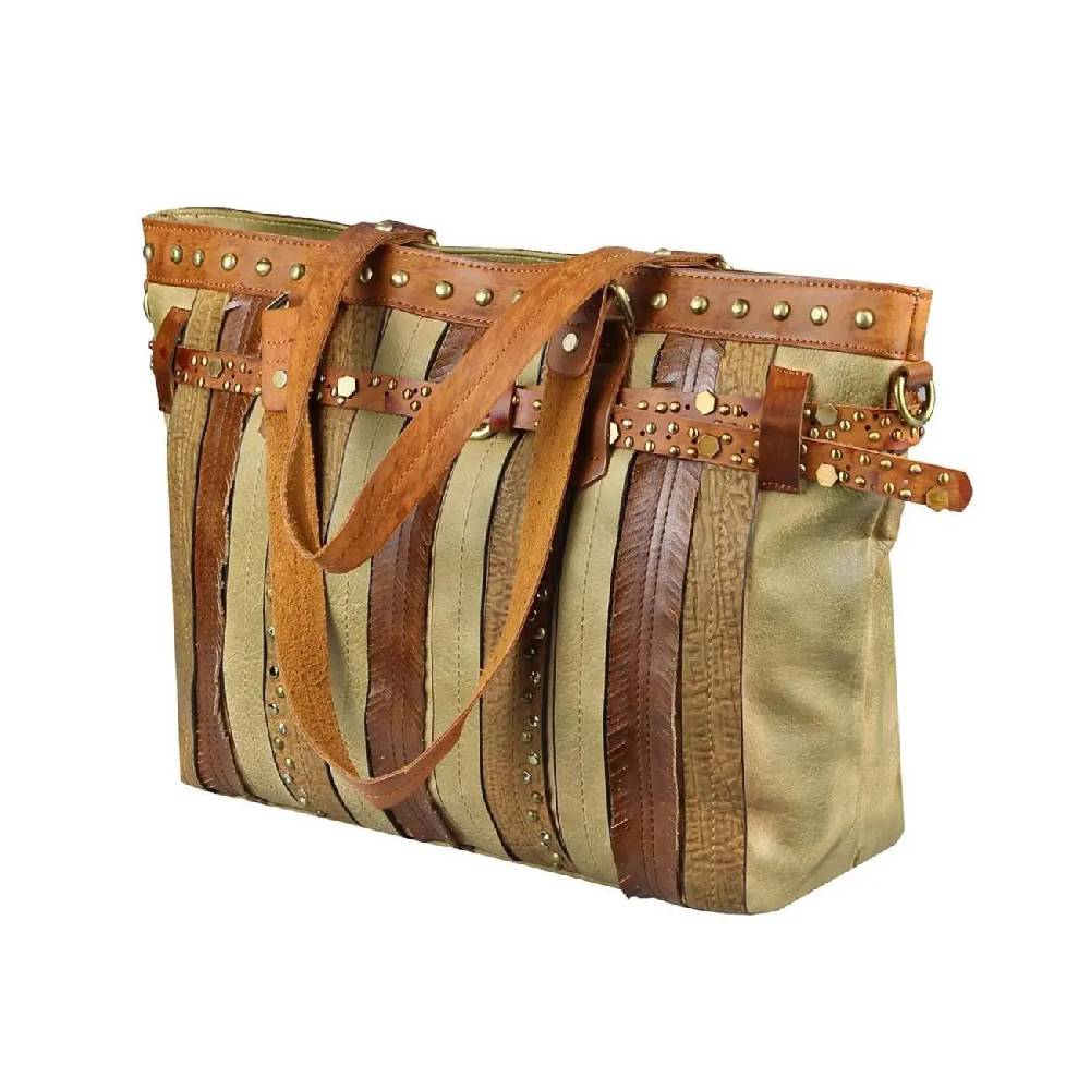 DAMEN TASCHE DIN-A4 Shopper Tote Bag Henkeltasche Handtasche Leder Optik Umhängetasche Schultertasche Beuteltasche Nietentasche Blitzverkäufe
