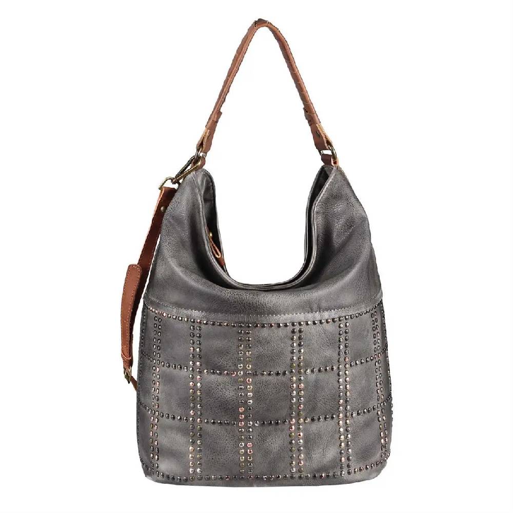 DAMEN HAND-TASCHE Hobo Bag Tasche Henkeltasche Nietentasche Umhängetasche Shopper Schultertasche Beuteltasche Auslauf