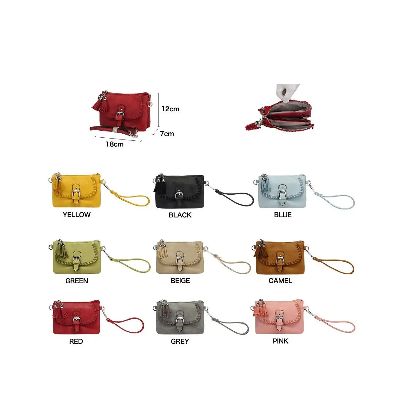 OBC DAMEN 3xFach TASCHE kleine Clutch HANDTASCHE Geflochten Schultertasche Umhängetasche Handytasche Cross-Over Handgelenktasche