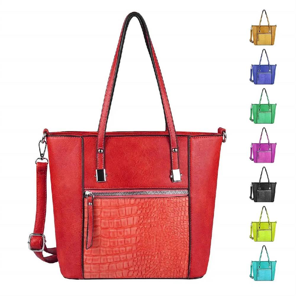 OBC DAMEN TASCHE Schultertasche Umhängetasche Tote Bag Kroko Businesstasche Shopper Workbag Leder Optik