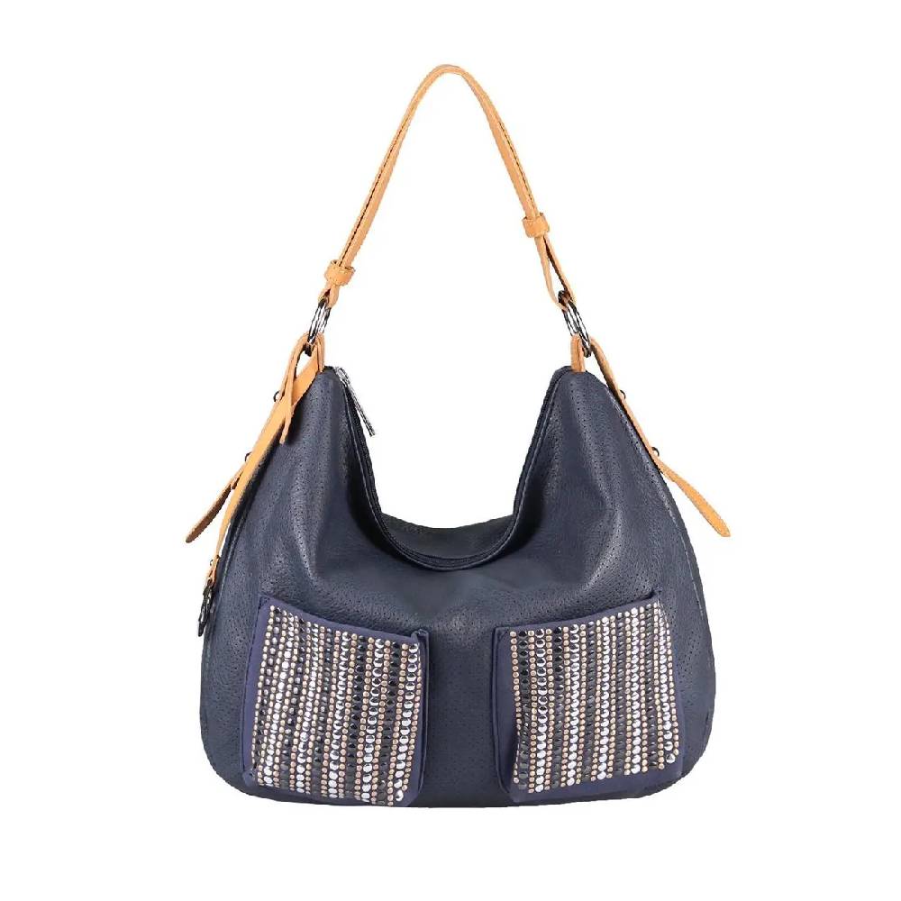 DAMEN SHOPPER TASCHE HANDTASCHE Henkeltasche Schultertasche Umhängetasche Hobo-Bag Beuteltasche Nieten Cross-Over Reisetasche Schlussverkauf