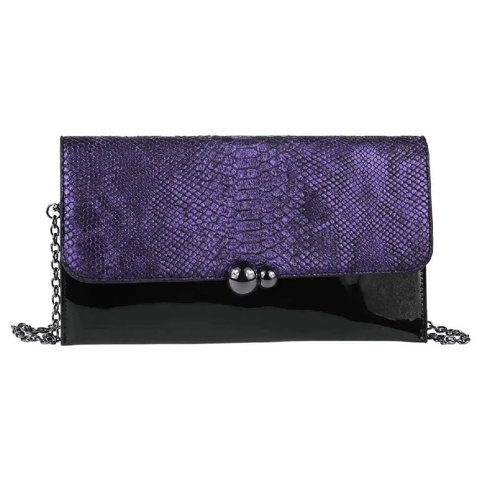 DAMEN ABENDTASCHE CLUTCH POCHETTE Umschlag-Tasche Reptilprägung Kettentasche Unterarmtasche Handtasche Schultertasche Umhängetasche Meist gekauft