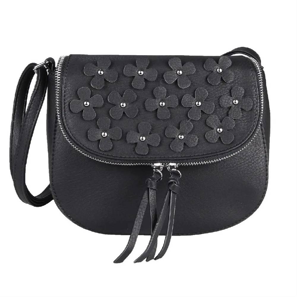 DAMEN BLUMEN TASCHE Schultertasche Umhängetasche Schmucktasche CrossOver Handtasche Abendtasche Crossbody Henkeltasche Leder Optik Blitzverkäufe