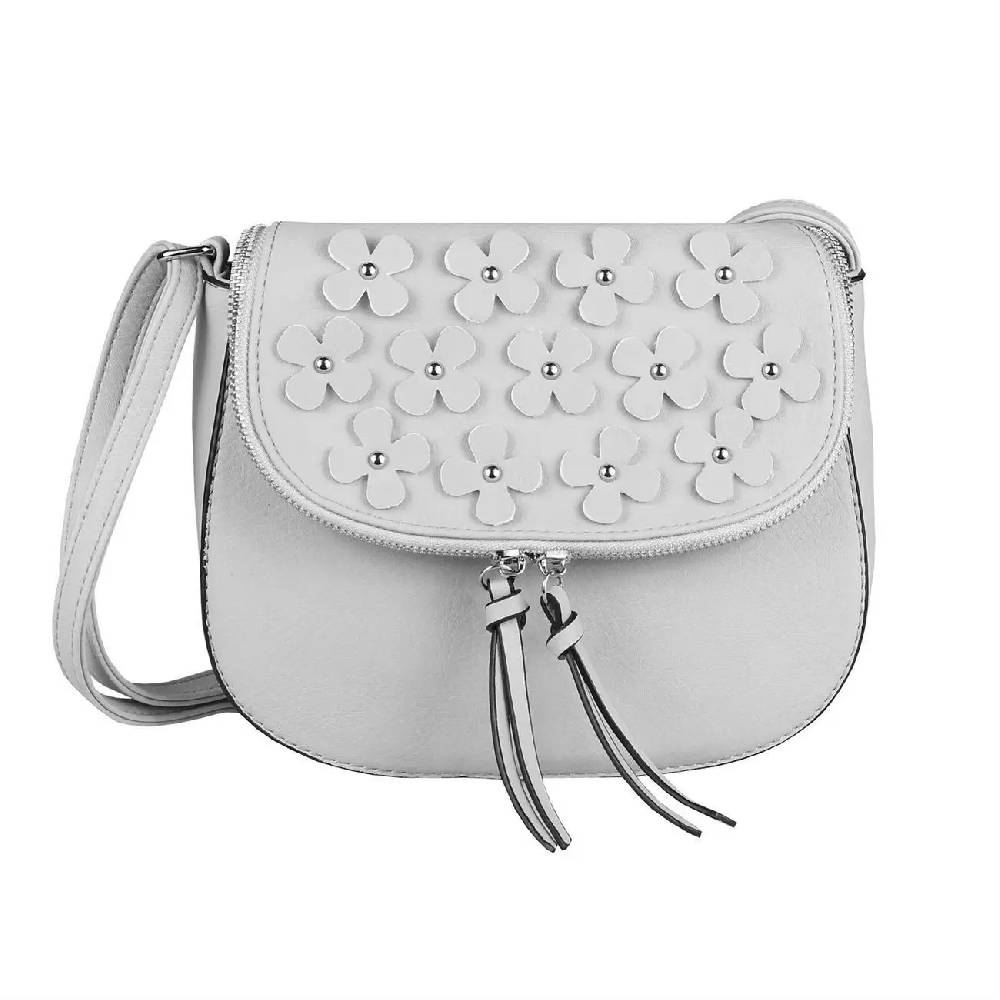 DAMEN BLUMEN TASCHE Schultertasche Umhängetasche Schmucktasche CrossOver Handtasche Abendtasche Crossbody Henkeltasche Leder Optik Blitzverkäufe