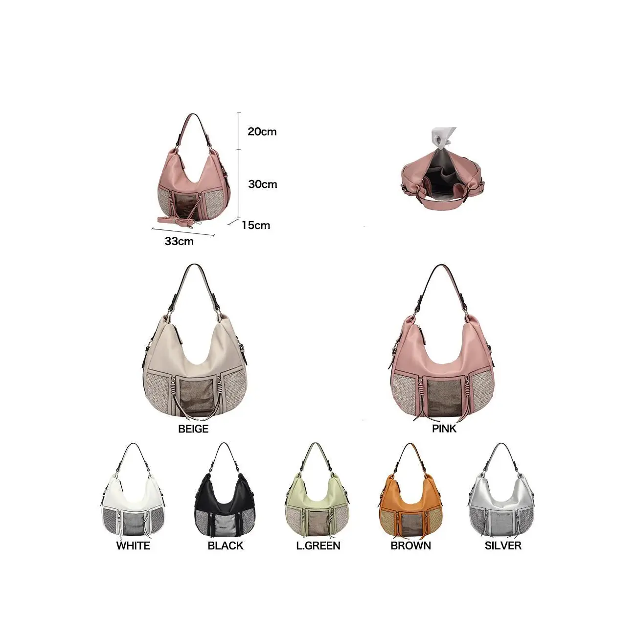 OBC DAMEN SHOPPER TASCHE HANDTASCHE Henkeltasche Schultertasche Umhängetasche Hobo-Bag Beuteltasche Cross-Over Reisetasche