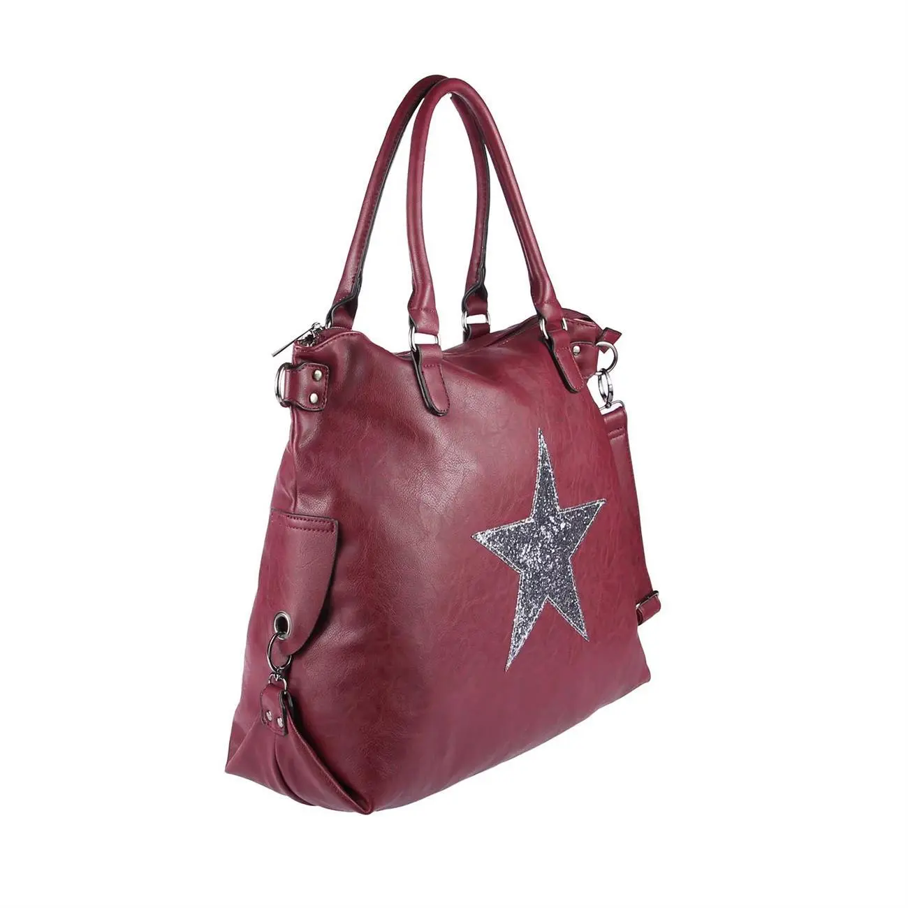 OBC ital-design DAMEN STERN TASCHE Shopper XXL DIN-A4 Handtasche Schultertasche Beuteltasche Henkeltasche CrossOver Umhängetasche Cyber Monday