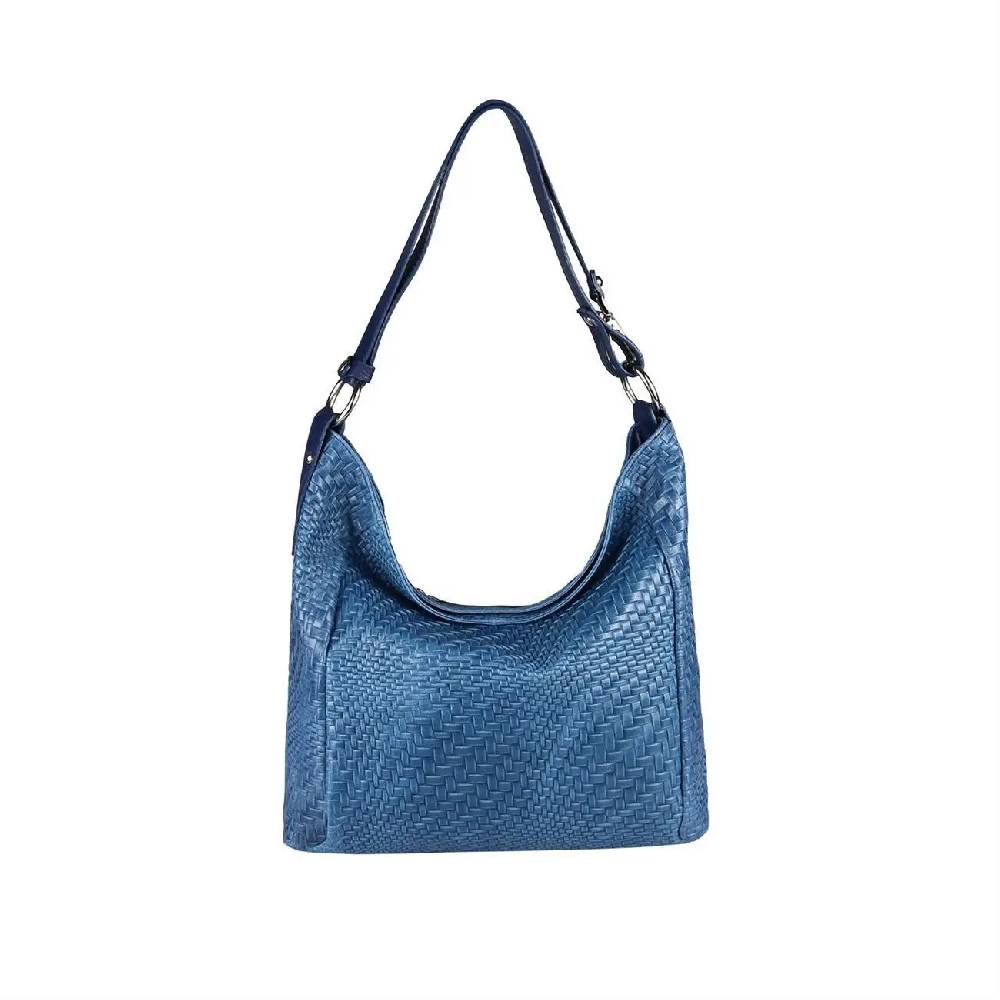 OBC Made in Italy DAMEN TASCHE LEDER DIN-A4 Shopper Schultertasche Umhängetasche Ledertasche Handtasche Henkeltasche Flechtoptik Fabrikverkauf