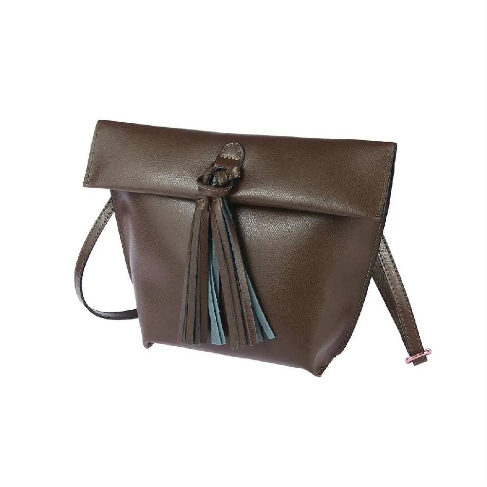 OBC Made in Italy Ledertasche Schultertasche Umhängetasche Borsetta Schmucktasche Handtasche Henkeltasche Fransentasche Verkauf