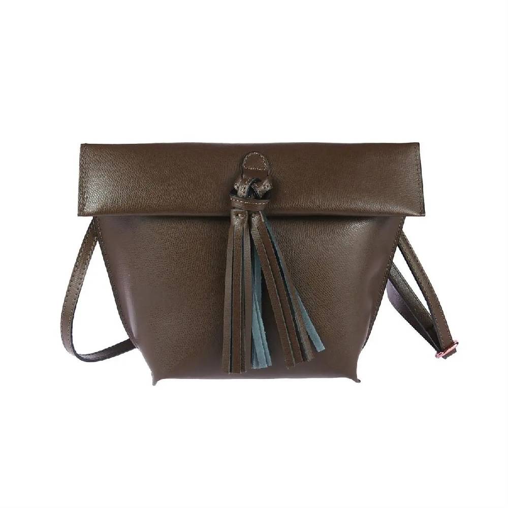OBC Made in Italy Ledertasche Schultertasche Umhängetasche Borsetta Schmucktasche Handtasche Henkeltasche Fransentasche Verkauf