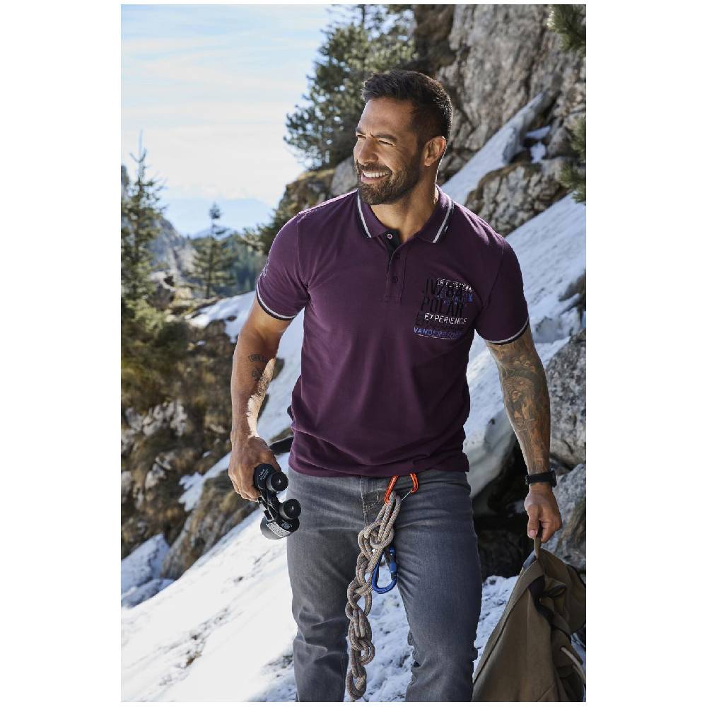 Jan Vanderstorm Poloshirt FRETU dunkelrot Outlet