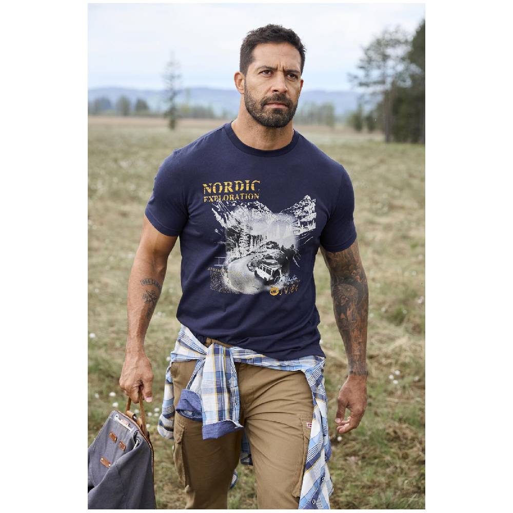 Jan Vanderstorm T-Shirt HAKSE dunkelblau im Angebot