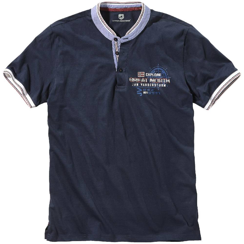 Jan Vanderstorm T-Shirt EDFINN dunkelblau Fabrikverkauf
