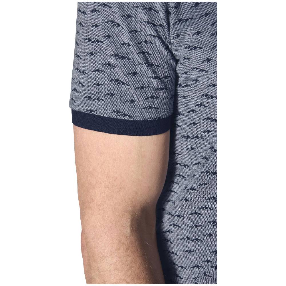 Jan Vanderstorm Poloshirt HALVESEN blau gemustert Meist gekauft