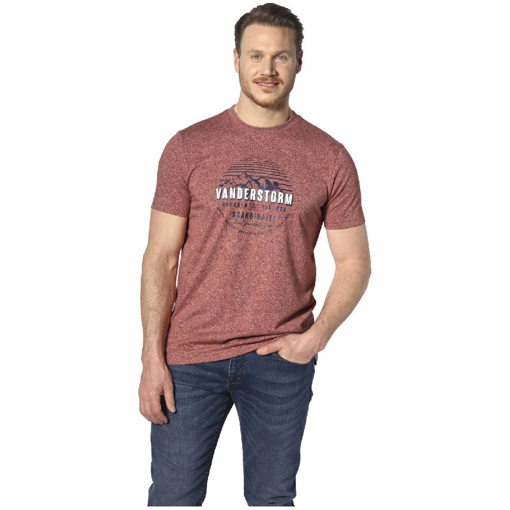 Jan Vanderstorm T-Shirt FINNMARVIN dunkelrot melange Günstiger Verkauf