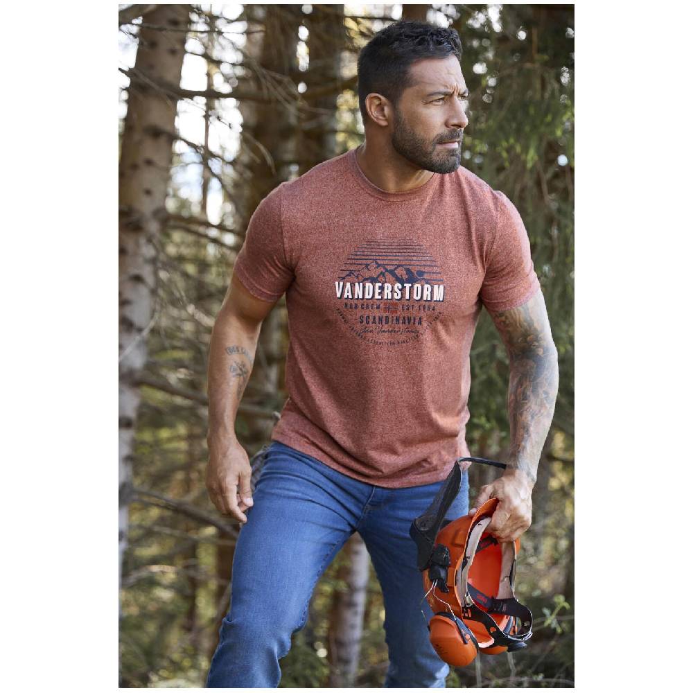 Jan Vanderstorm T-Shirt FINNMARVIN dunkelrot melange Günstiger Verkauf