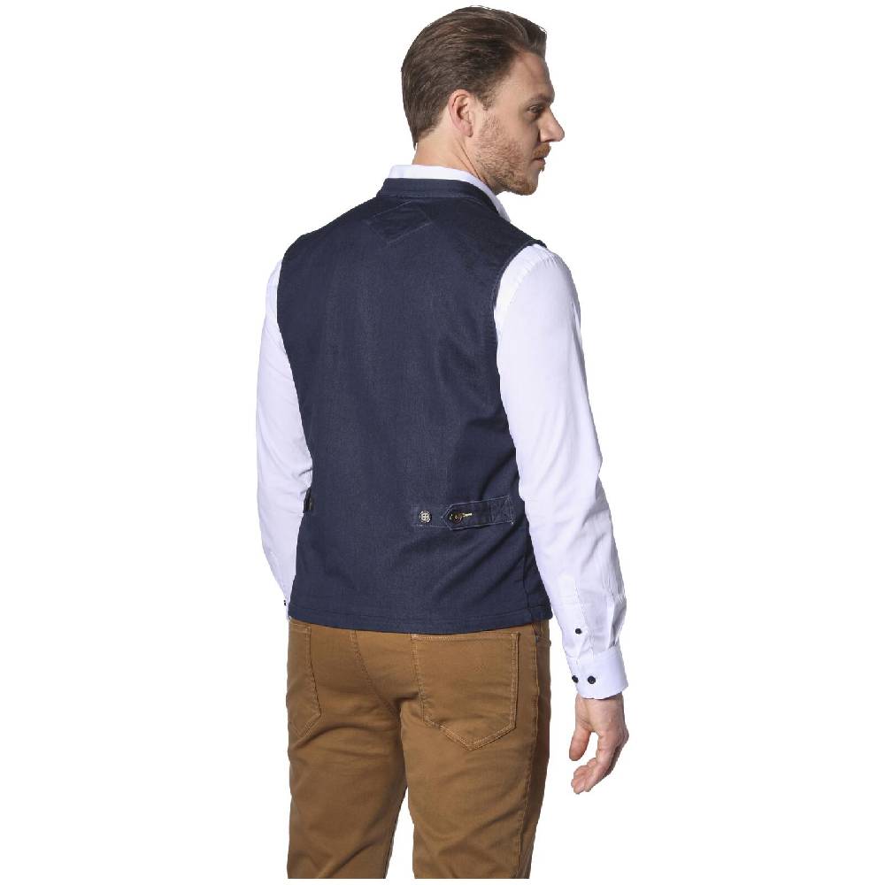 Jan Vanderstorm Jeansweste HILDEVIN dunkelblau Fabrikverkauf