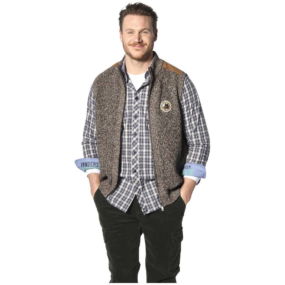 Jan Vanderstorm Strickweste GUNDVAST braun melange im Angebot