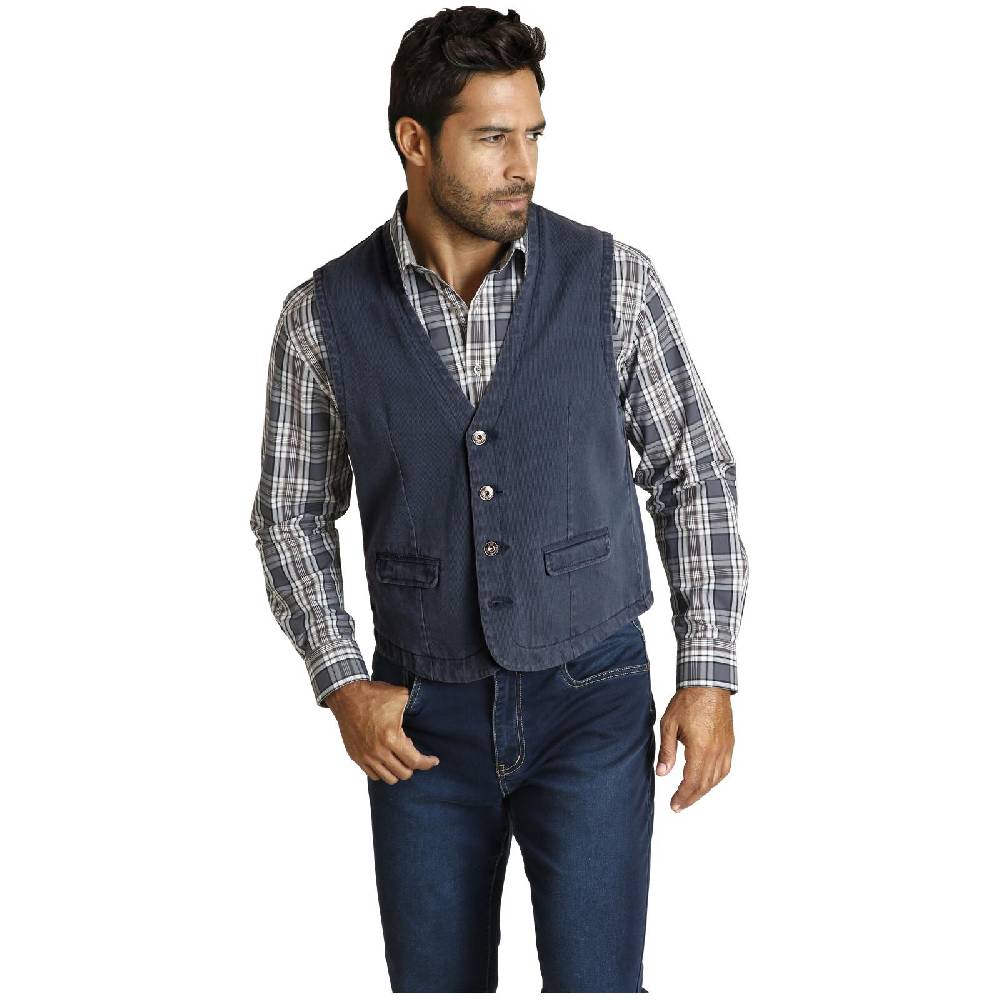 Jan Vanderstorm Weste TORELL blau im Angebot