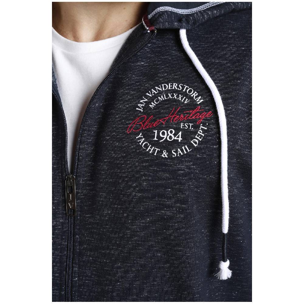 Jan Vanderstorm Sweatjacke JOKORA dunkelblau melange Schlussverkauf