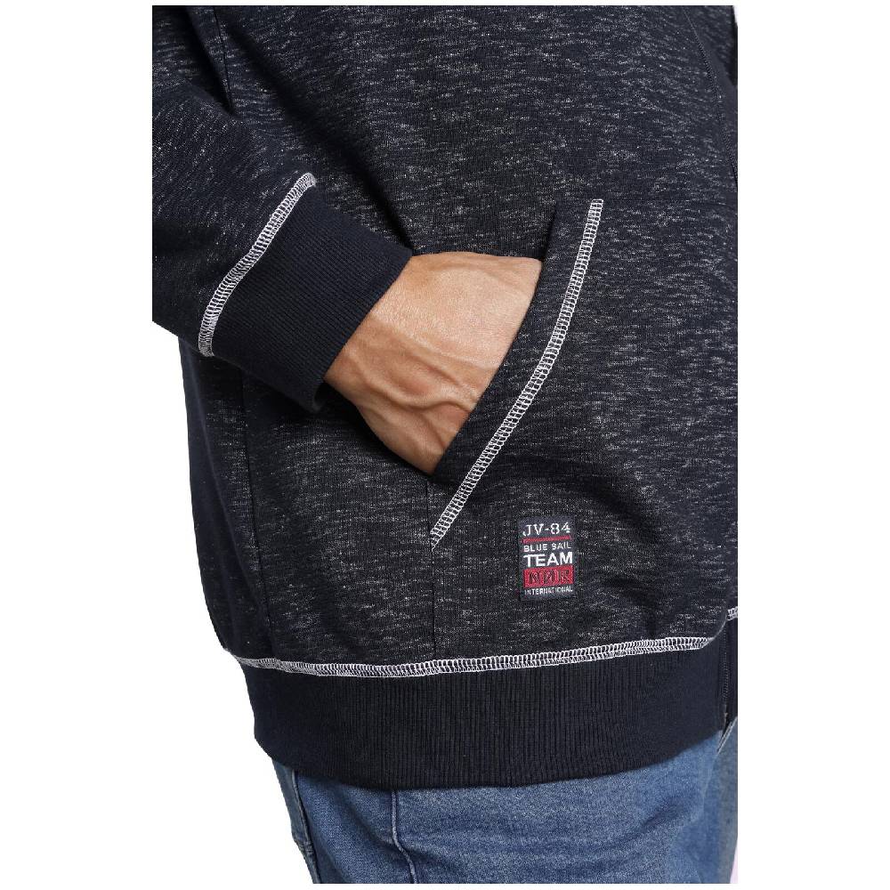 Jan Vanderstorm Sweatjacke JOKORA dunkelblau melange Schlussverkauf