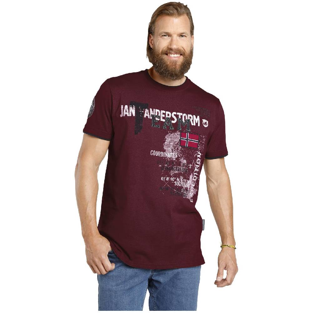 Jan Vanderstorm T-Shirt SÖLVE dunkelrot Outlet