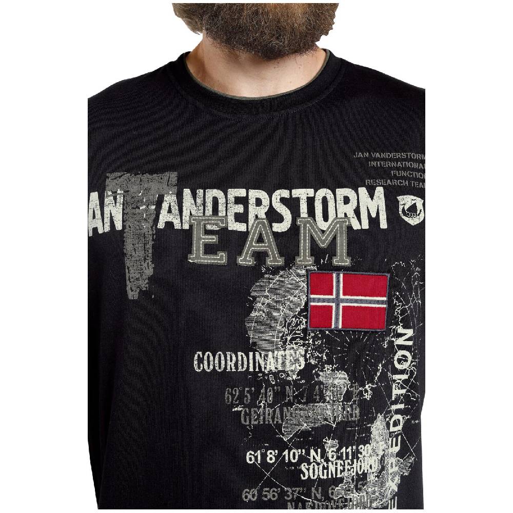 Jan Vanderstorm T-Shirt SÖLVE schwarz Günstiger Verkauf