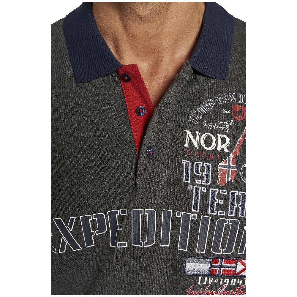 Jan Vanderstorm Poloshirt ERLING dunkelgrau melange Schlussverkauf