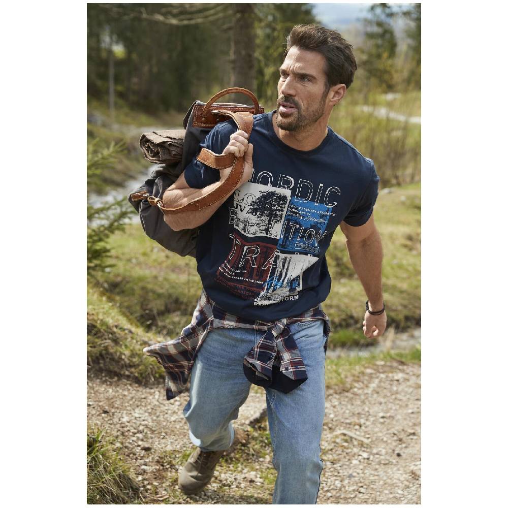 Jan Vanderstorm T-Shirt TANDRUP dunkelblau Auslauf