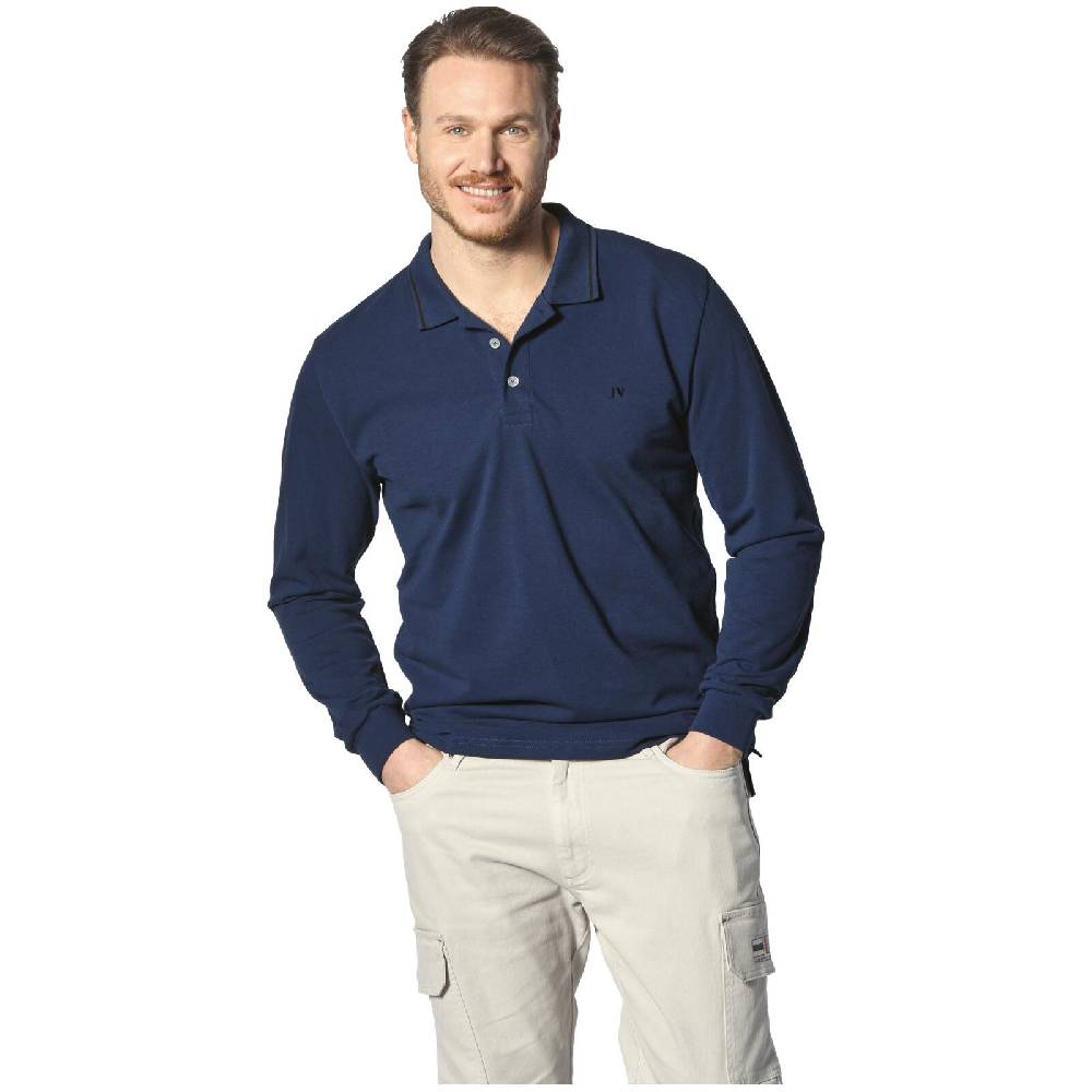 Jan Vanderstorm Langarm-Poloshirt ELLIS royal blau Meist gekauft