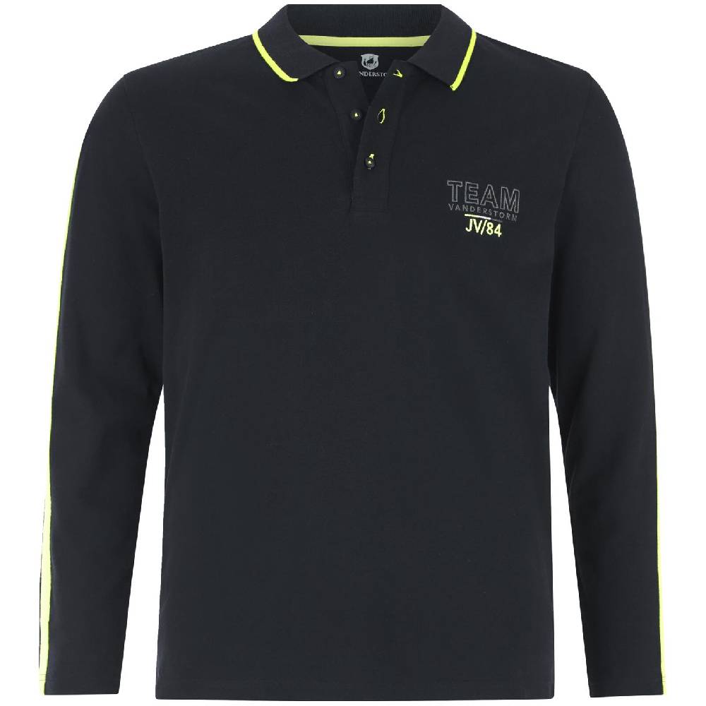 Jan Vanderstorm Langarm-Poloshirt SIGURDHILD schwarz