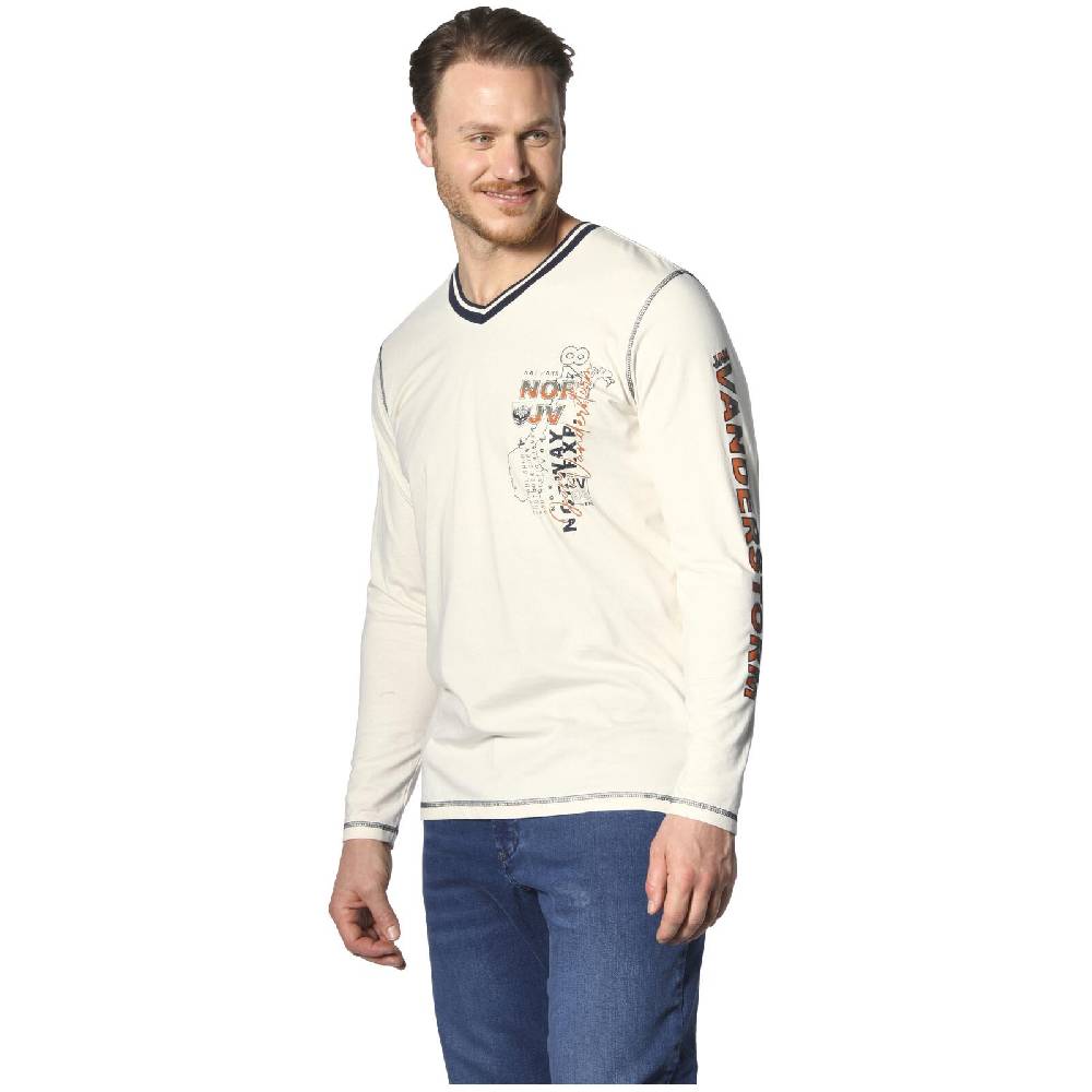 Jan Vanderstorm Langarmshirt RAGNHILD wollweiß Auslauf