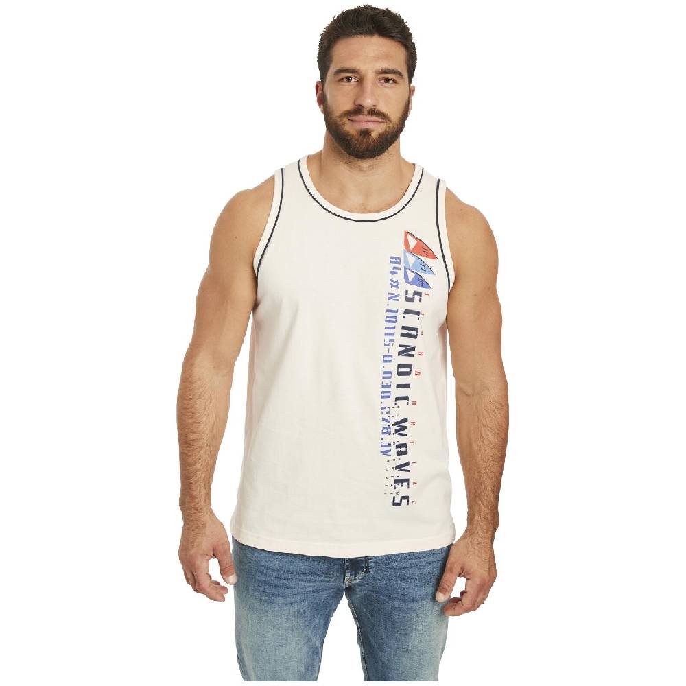 Jan Vanderstorm Doppelpack Tanktop TIDEMAN wollweiß blau Günstiger Verkauf