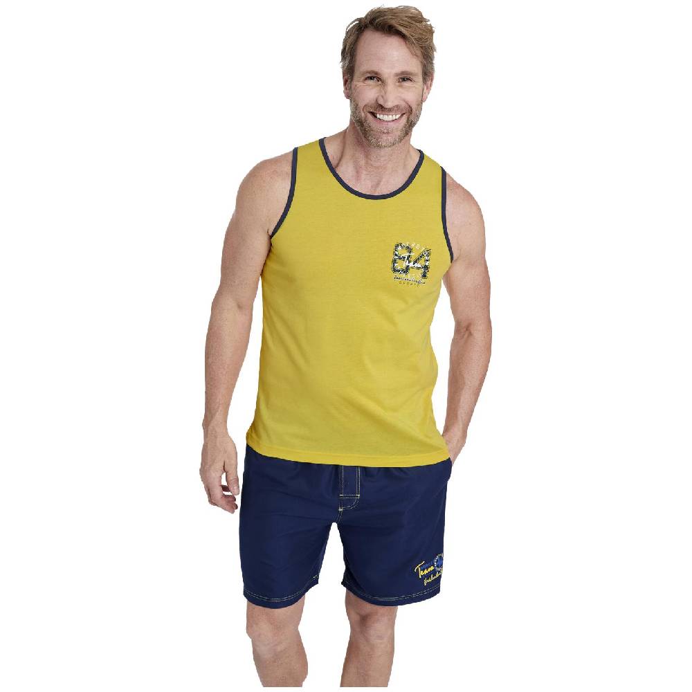 Jan Vanderstorm Doppelpack Tanktop SAKARI gelb mint Günstiger Verkauf