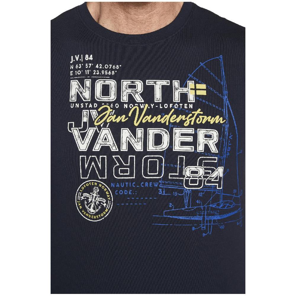 Jan Vanderstorm T-Shirt FRIMANN dunkelblau Kostenloser Versand international