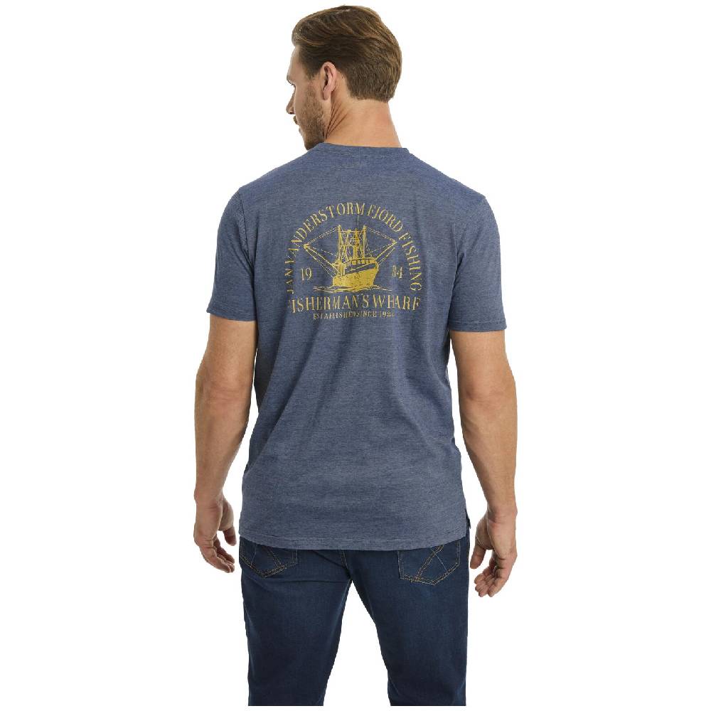 Jan Vanderstorm T-Shirt BERNULF blau melange Blitzverkäufe