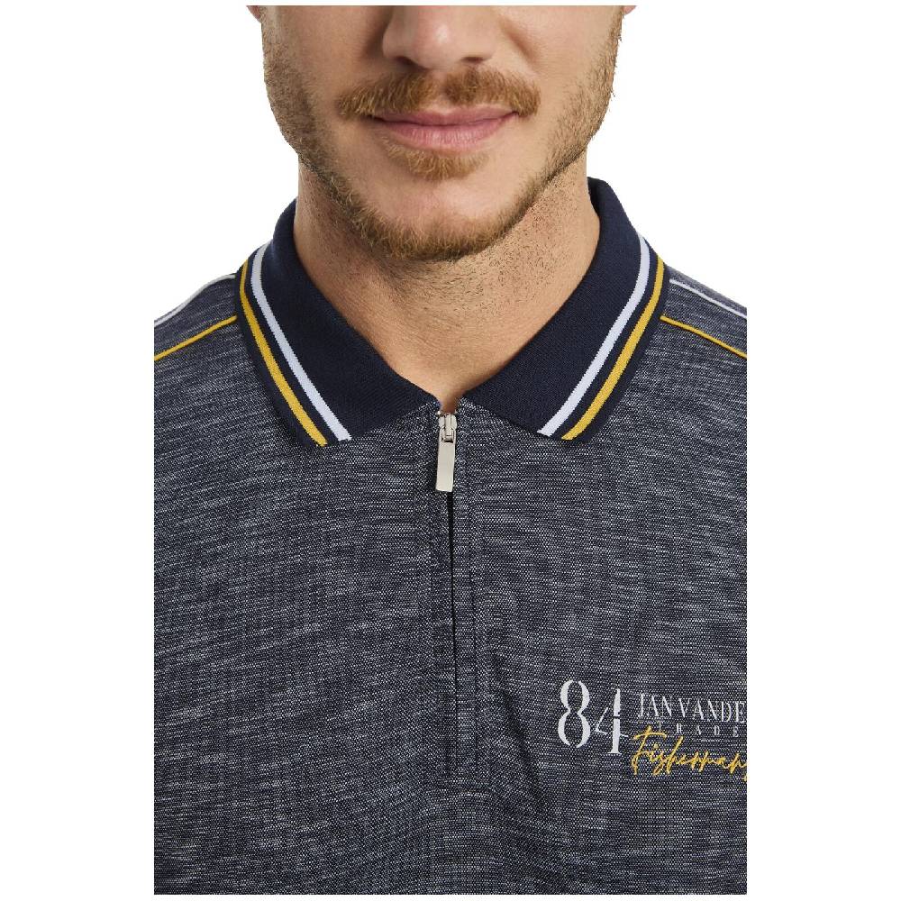 Jan Vanderstorm Poloshirt IBENHARD dunkelblau melange Outlet