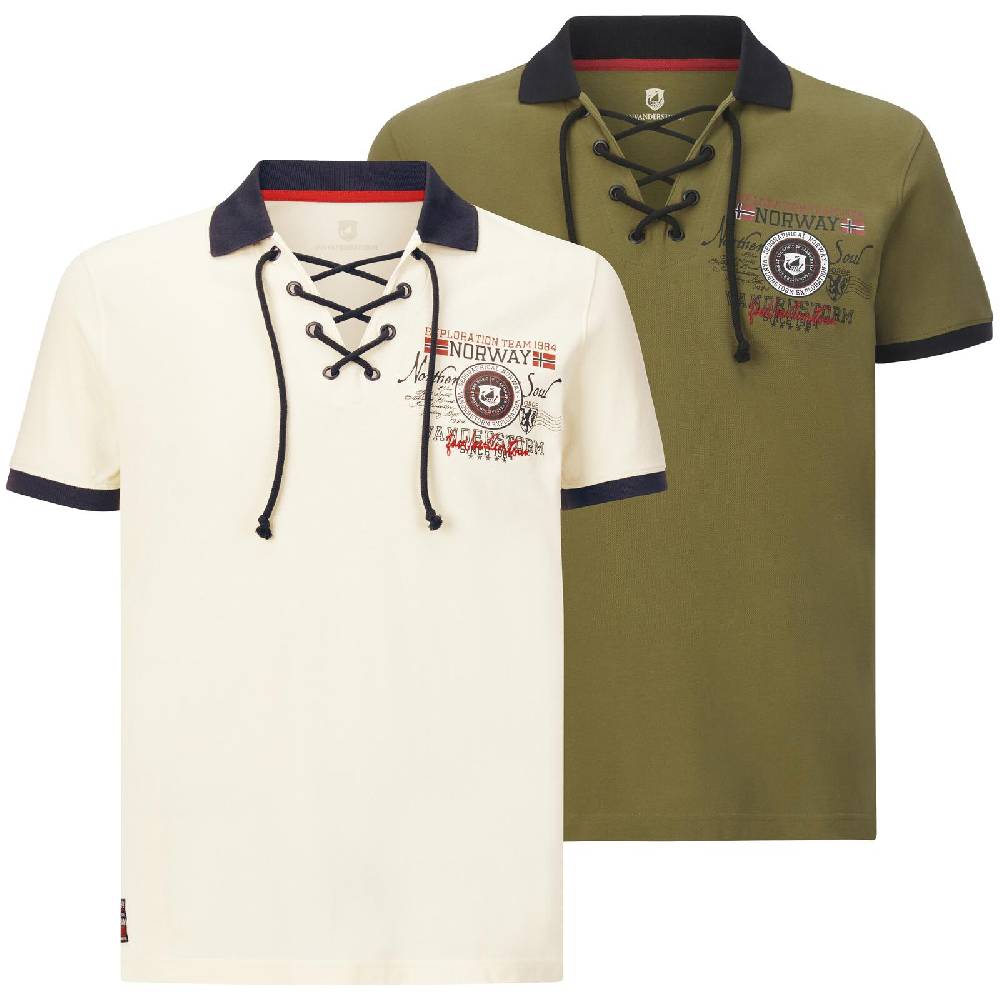 Jan Vanderstorm Doppelpack Poloshirt ELJAR wollweiß oliv