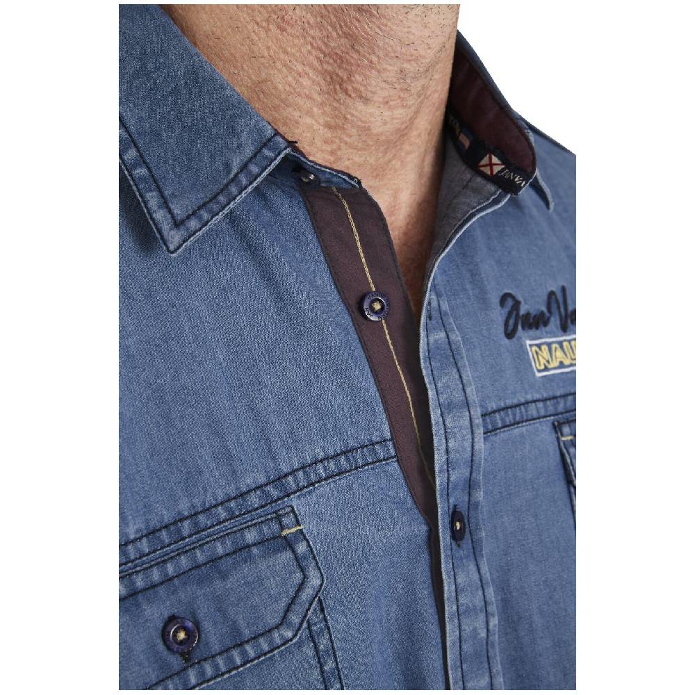 Jan Vanderstorm Jeanshemd LORENSIUS blau Flash Sale