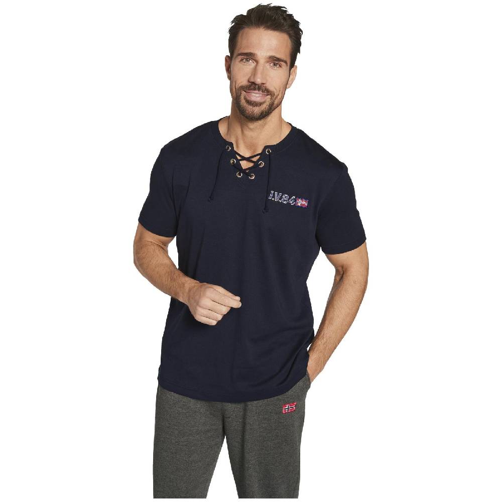 Jan Vanderstorm Doppelpack T-Shirt MAYKO dunkelblau royal blau Auslauf