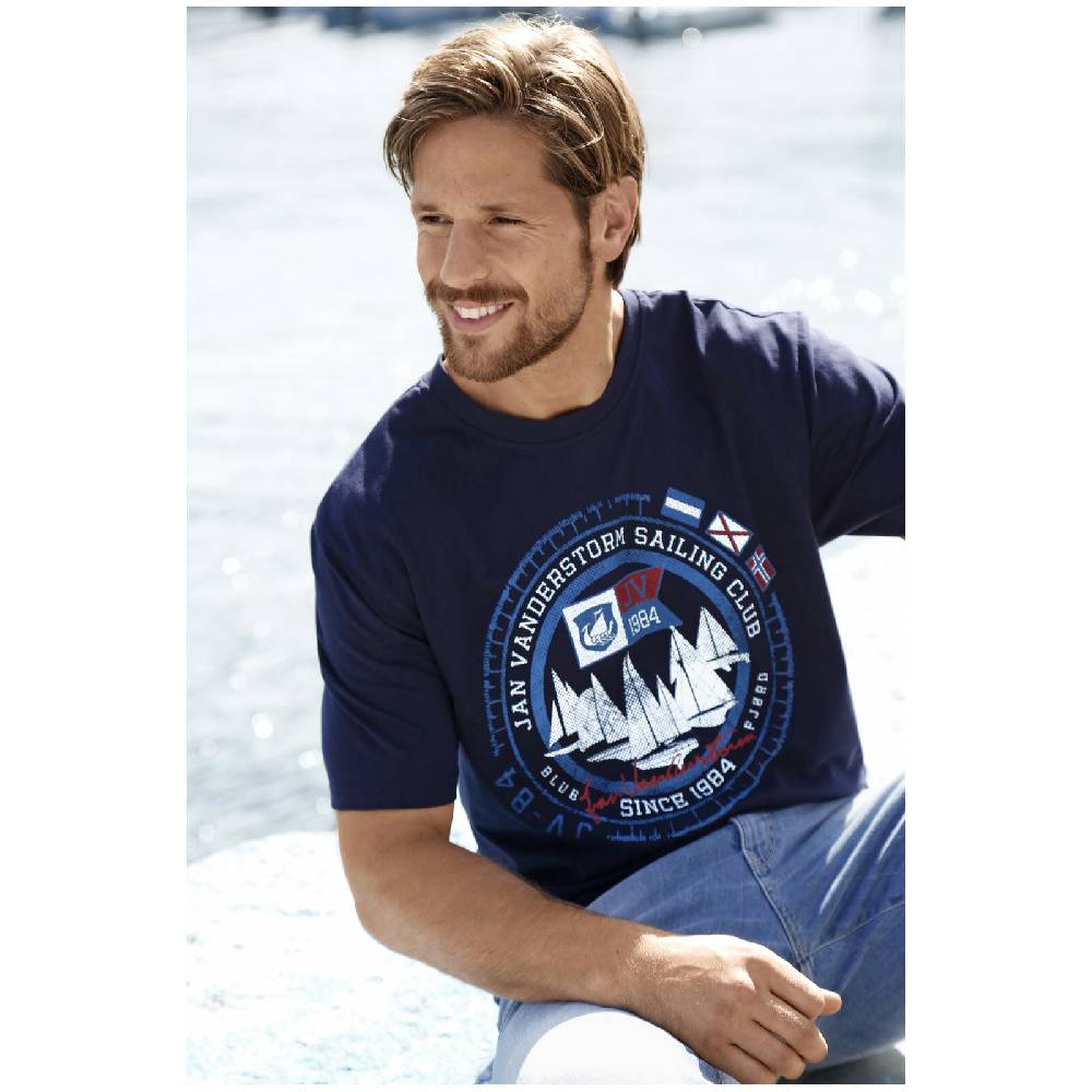 Jan Vanderstorm T-Shirt TERNO dunkelblau Günstiger Verkauf