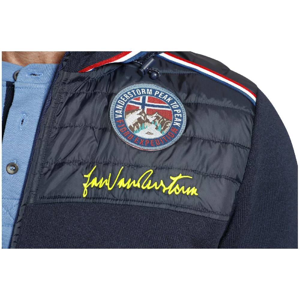 Jan Vanderstorm Strickfleecejacke STELLAN dunkelblau Outlet