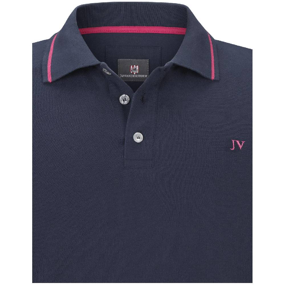 Jan Vanderstorm Langarm-Poloshirt ELLIS dunkelblau im Angebot