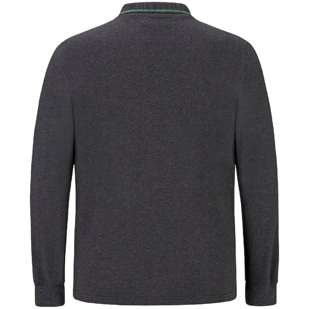 Jan Vanderstorm Langarm-Poloshirt ELLIS dunkelgrau Schlussverkauf
